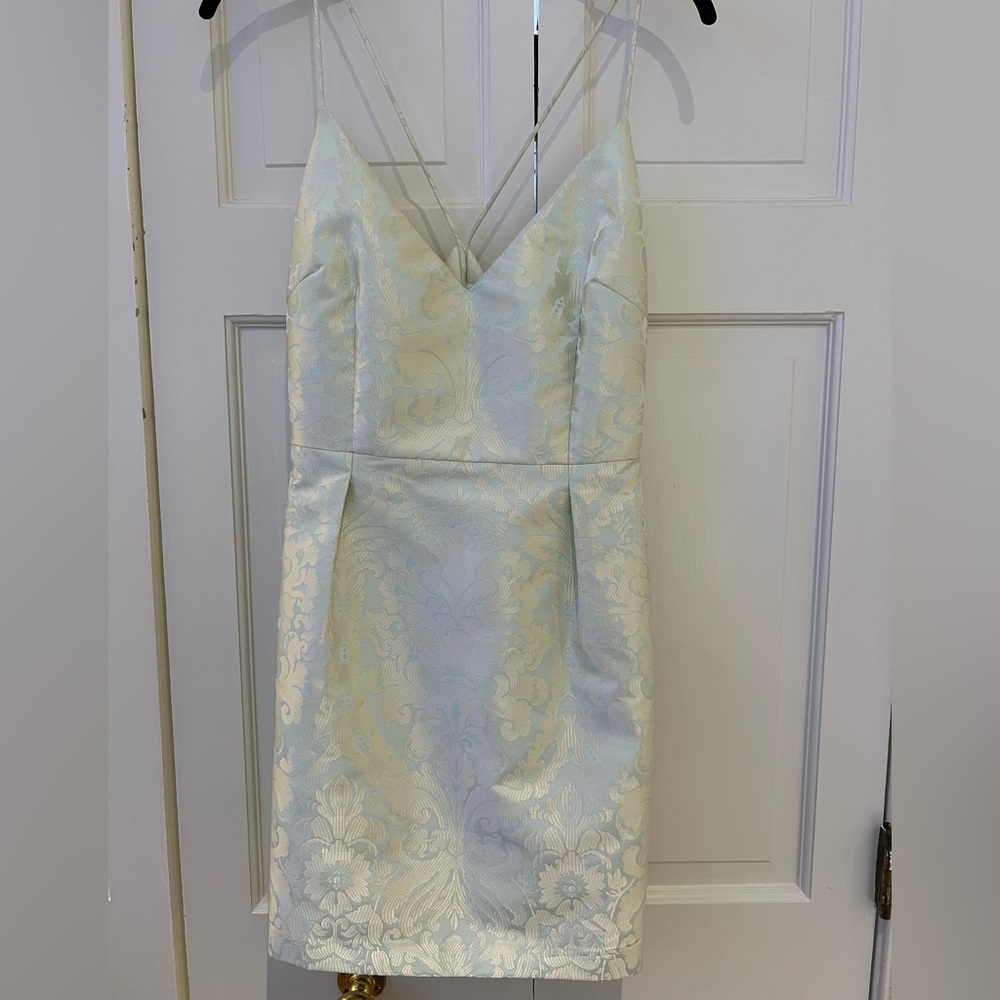 Free People Queen of Hearts Almond Sea Foam Jacquard Dress NWT Size 10